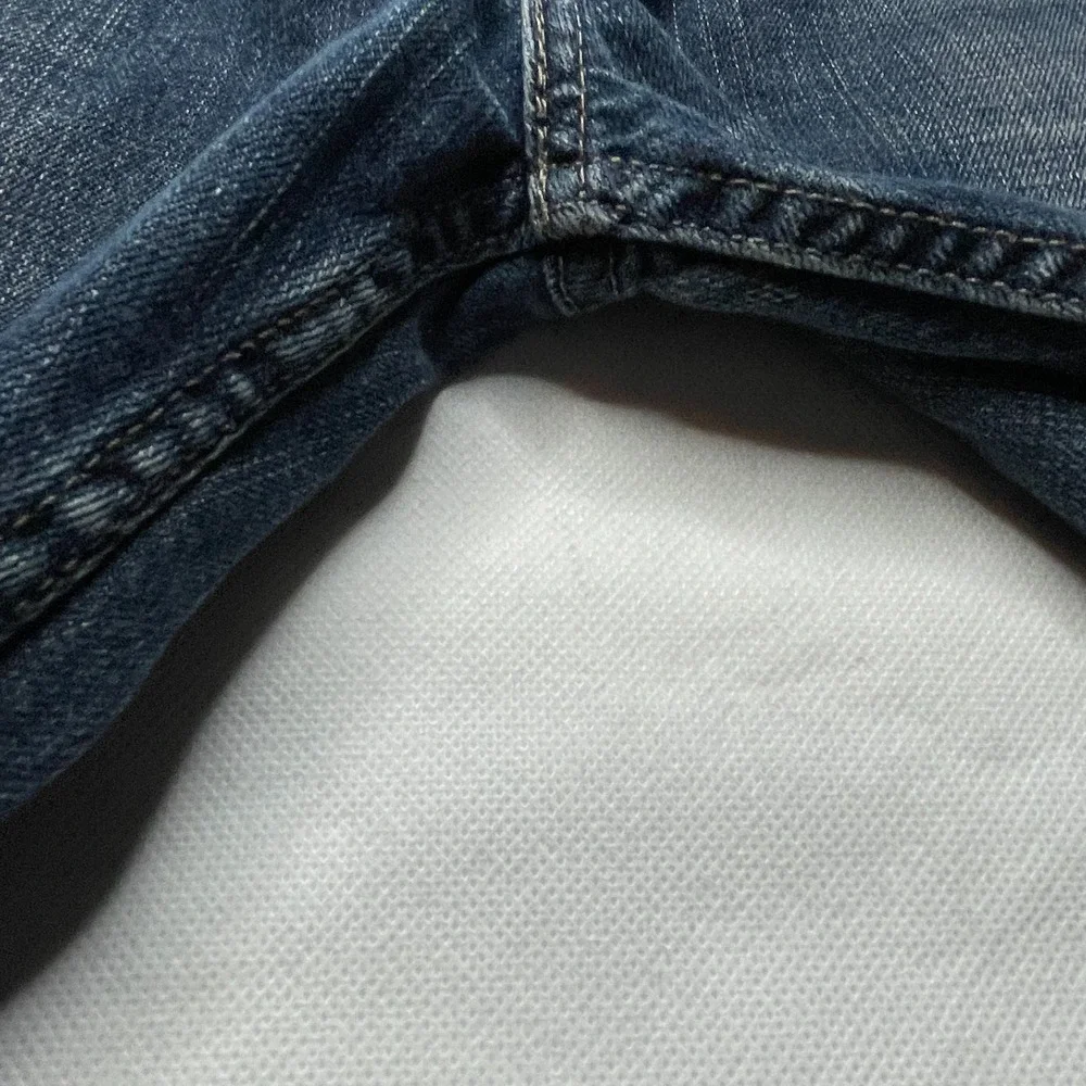 Levis 511 Jeans Mens 34x32 Slim Fit Distressed Blue Denim Button Fly
